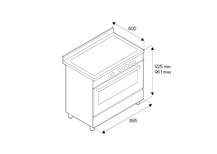 90 cm 5 inductie elektrische oven top line | Bertazzoni